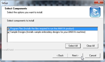 Select components to install