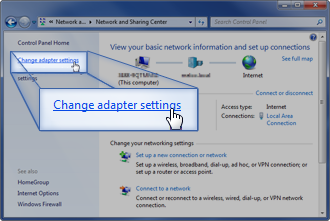 Change adapter settings