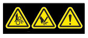 Pinch point warning label